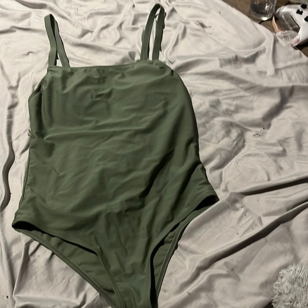 Green one piece swimsuit - Picture 1 of 2
